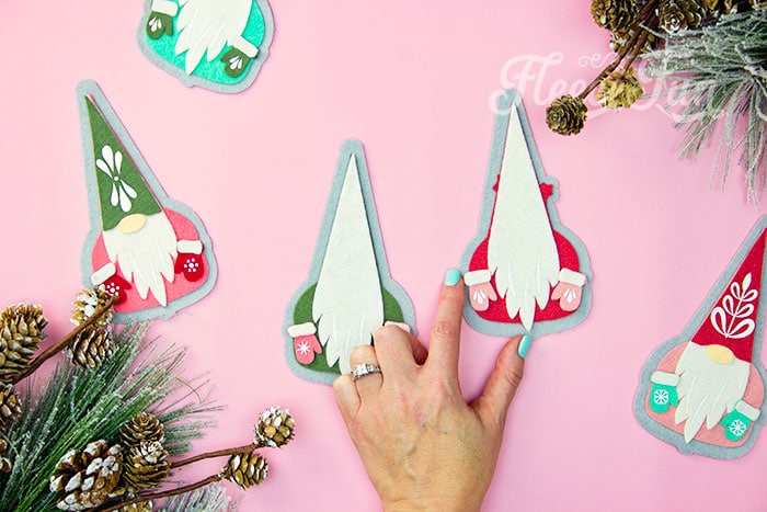 Easy DIY gnome ornament assembly with glue using fleecefun’s free tutorial.