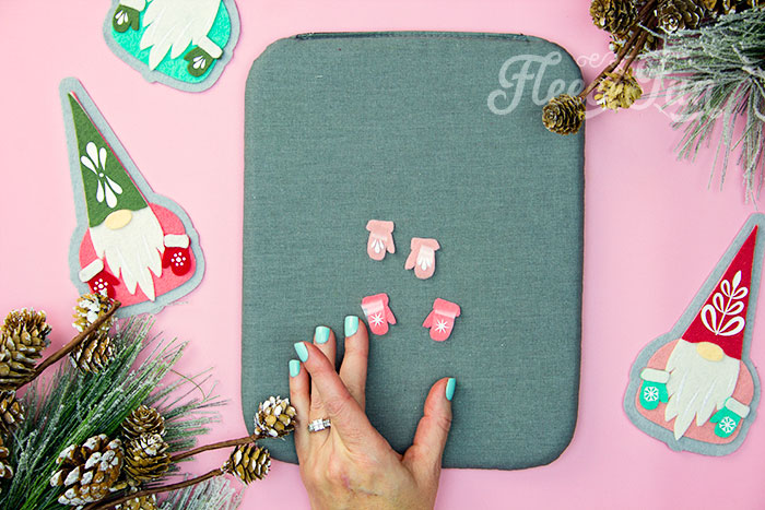 iron on the mitten designs