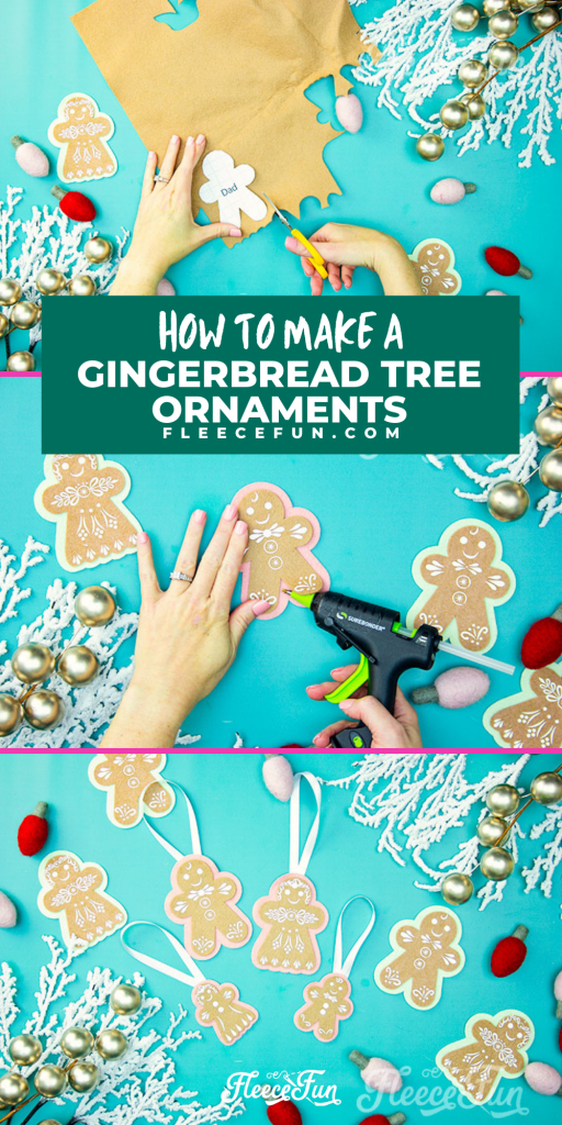 Step-by-step instructions for sewing a Felt Gingerbread Girl with fleecefun's free tutorial.