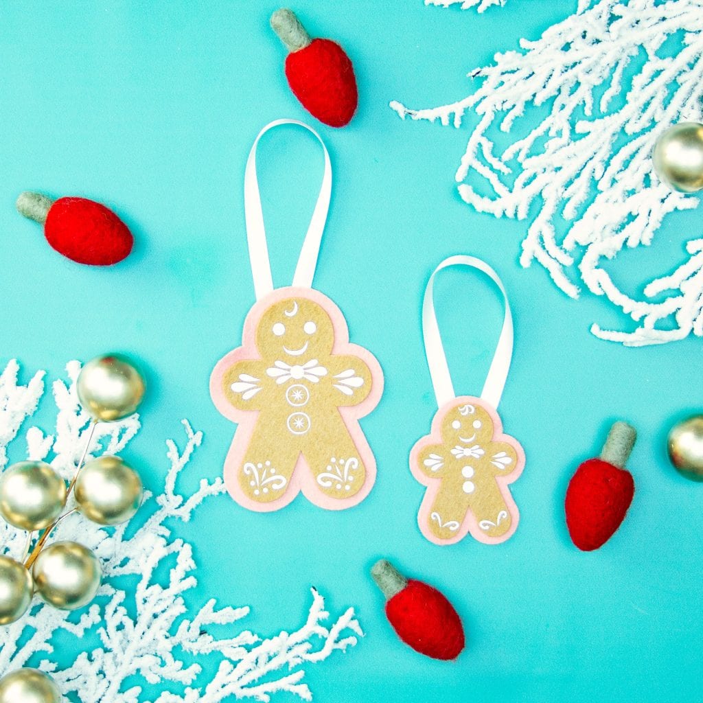 Step-by-step instructions for sewing a Felt Gingerbread Girl with fleecefun's free tutorial.
