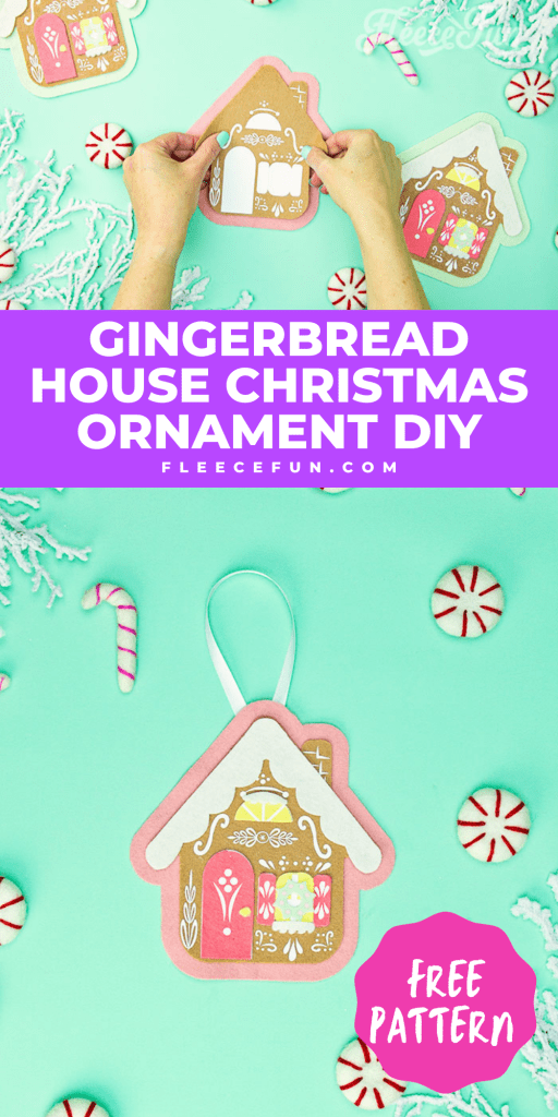 This Gingerbread House Ornaments DIY (free felt Christmas ornament pattern) is a fun and whimsical addition to your holiday tree! This no sew felt Christmas Ornament has layers of felt to give the ornament dimension. HTV is used to ass the fun decorative details. While my chosen medium is felt and HTV - this ornament can also be made from cardstock and vinyl, chipboard, or wood.