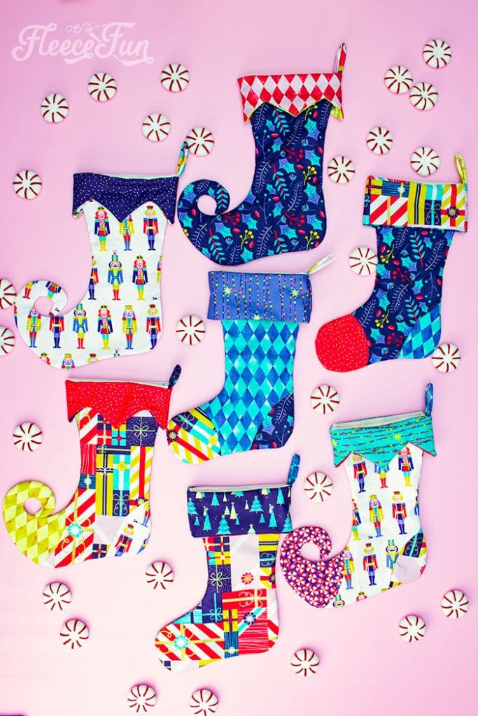 Free Christmas stocking template perfect for your DIY holiday decorations on fleecefun
