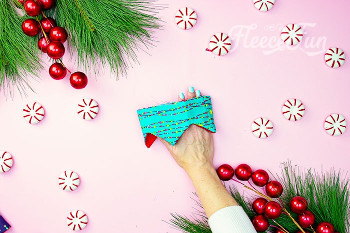 How to sew the Christmas stocking cuff using fleecefun's free pattern