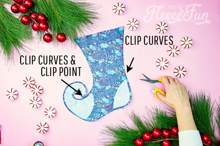 Clip the curves  and point so the fabric doesn't bunch when turned