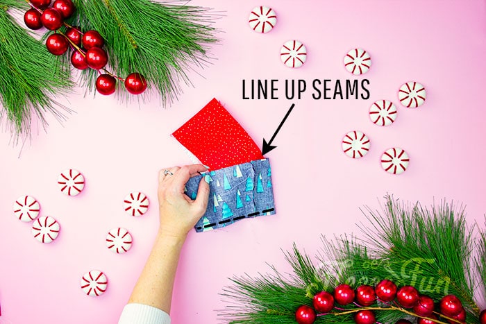 Free Christmas stocking pattern from fleecefun, sewing the cuff together