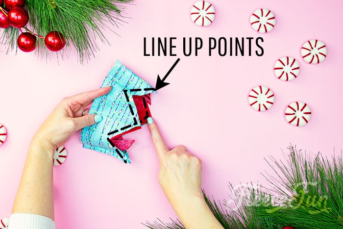 Pin along the bottom  and sew the two together