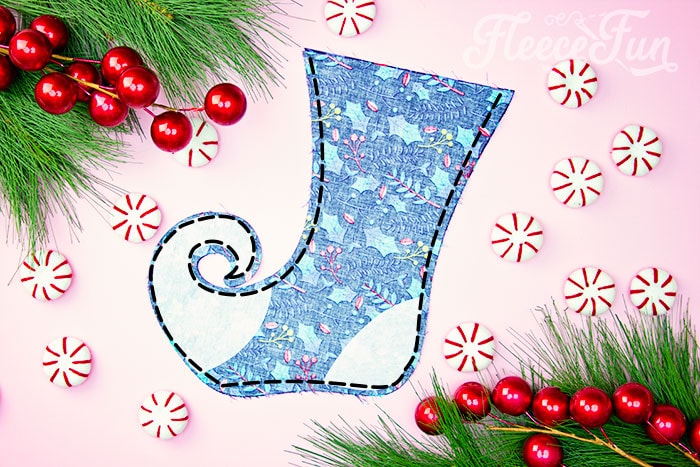 Step-by-step guide to sewing the Christmas stocking body with fleecefun