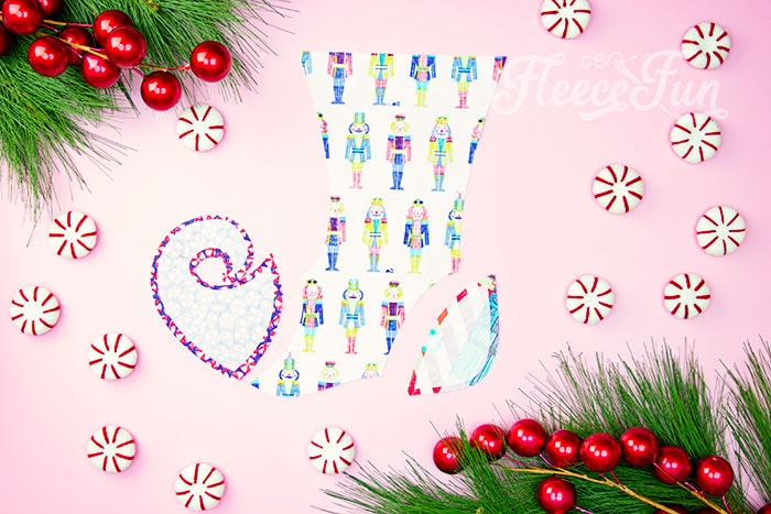 Fleecefun's patchwork Christmas stocking tutorial, assembly instructions included