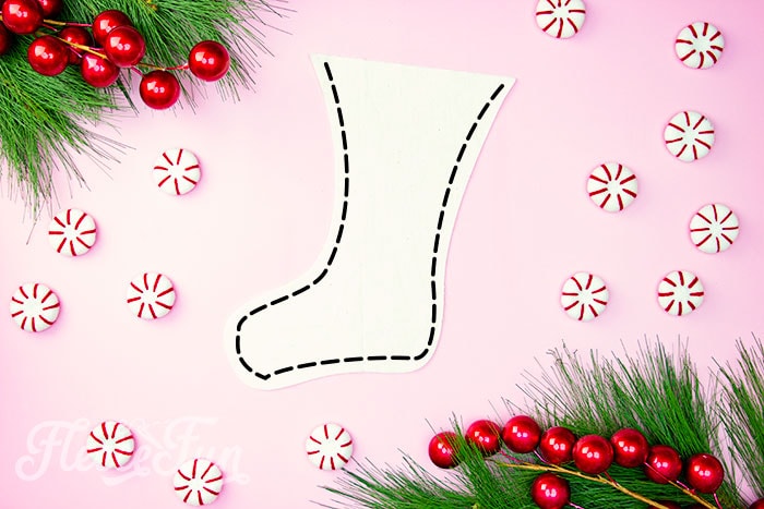 Sewing the body of the Christmas stocking with fleecefun's free pattern