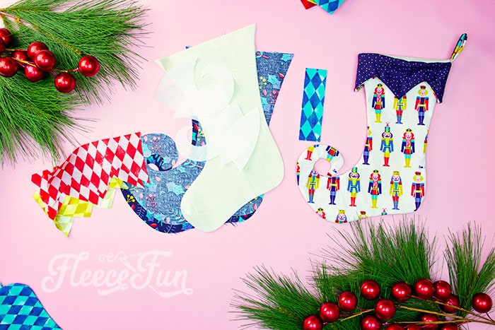 Using fleecefun's free template to cut out your Christmas stocking