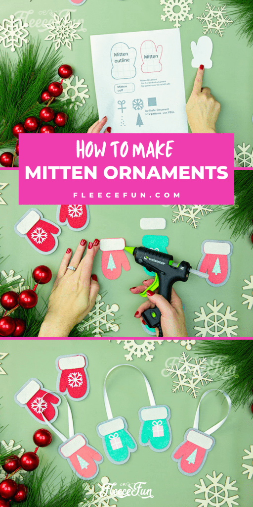 Learn how to make a Mitten Ornament Pattern (free) Felt Ornament with this step by step DIY.  This cute Christmas Ornament is a no sew dream.  