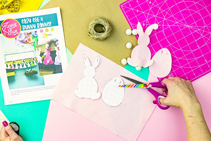 cutting out the bunnies and eggs
