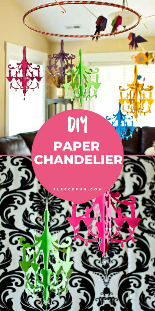Learn how to make a paper chandelier with this easy step by step tutorial. I love this party decor idea. It looks very inexpensive to make too. Perfect for DIY party decorations.