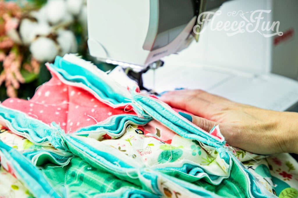 be carful sewing the rows together. The blanket gets heavy.