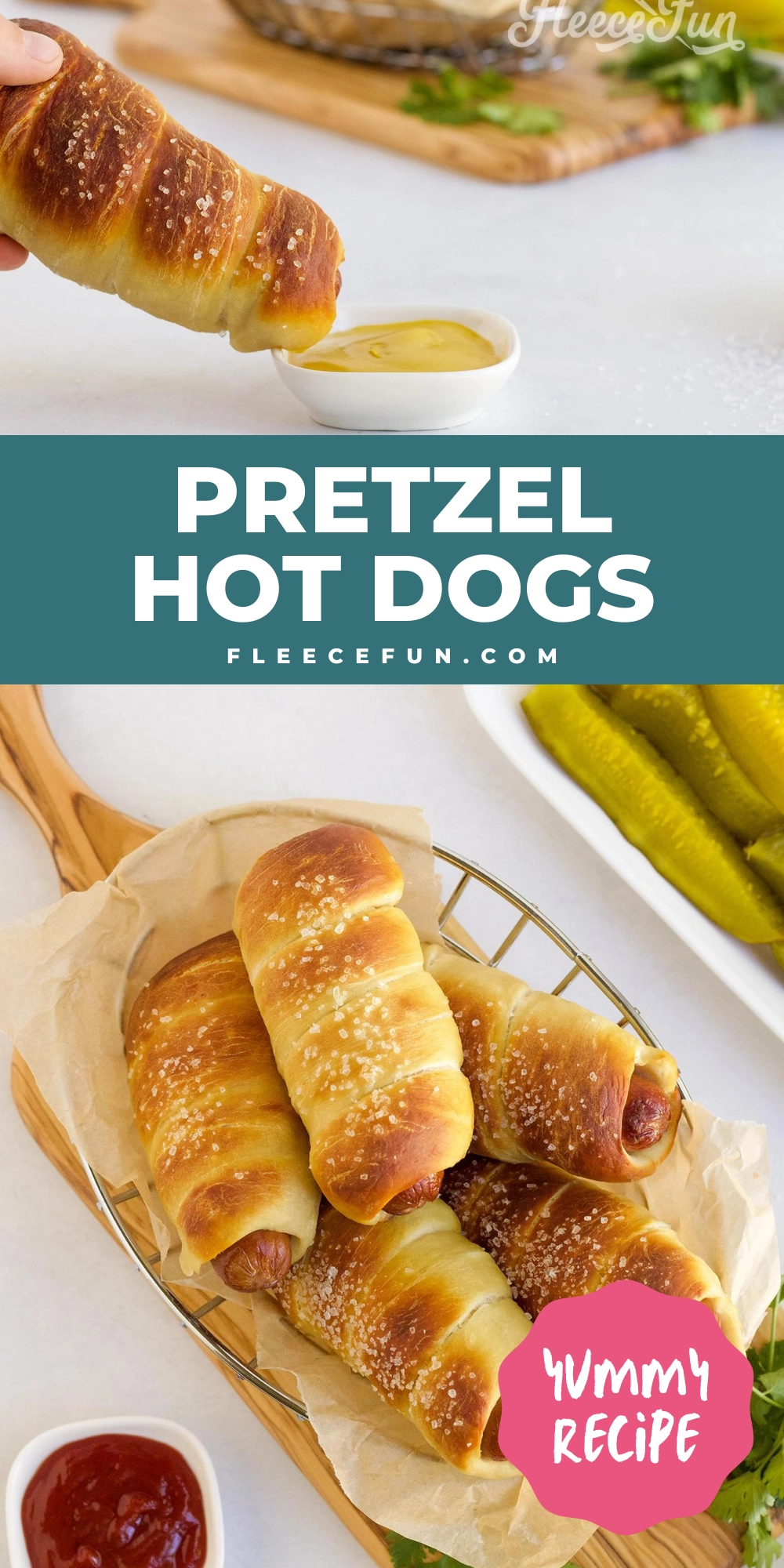 Elevate dinner with this scrumptious Pretzel Hot Dog Recipe. It's the perfect addition to a kid friendly dinner!