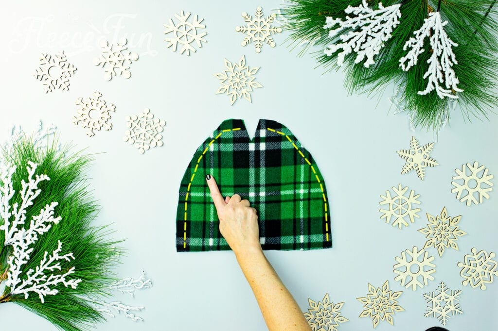 two side seams to the fleece hat. I love the free pattern that comes with it. Perfect fleece sewing project. This winter hat comes in sizes baby to adult. Perfect sewing pattern for the whole family.