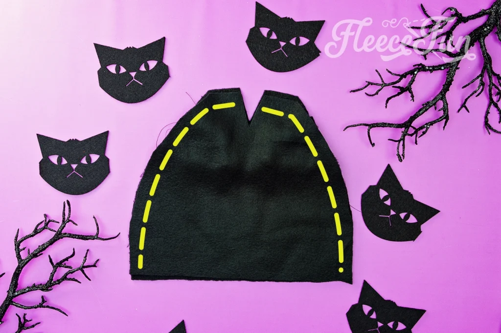 How to make a fleece hat with cat ears sew the sides of the hat.