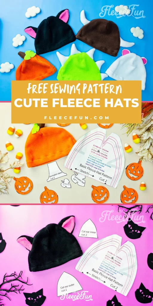 I love these cute (and warm) fleece hats. This free fleece hat tutorial is perfect! I bet my kid would wear it not just on Halloween, but all winter long! And there's a video tutorial - just what I need. Great easy sew diy idea. Fleece Sewing Project that is fun. Easy free fleece animal hat patterns,