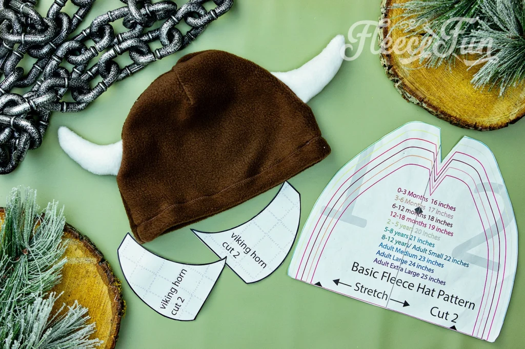How to make a fleece hat with horns.  Free sewing pattern and tutorial  Easy to follow instructions