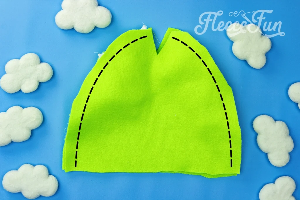how to finish sewing the sides of the fleece hat.