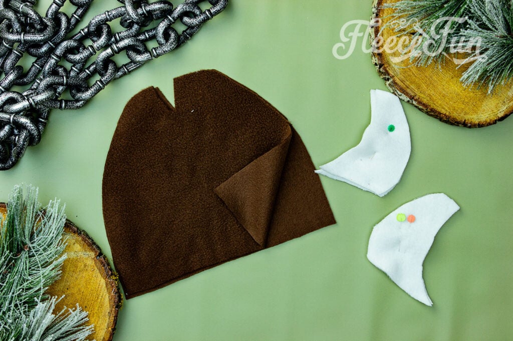 Cut out fleece hat pattern pieces, free template from FleeceFun