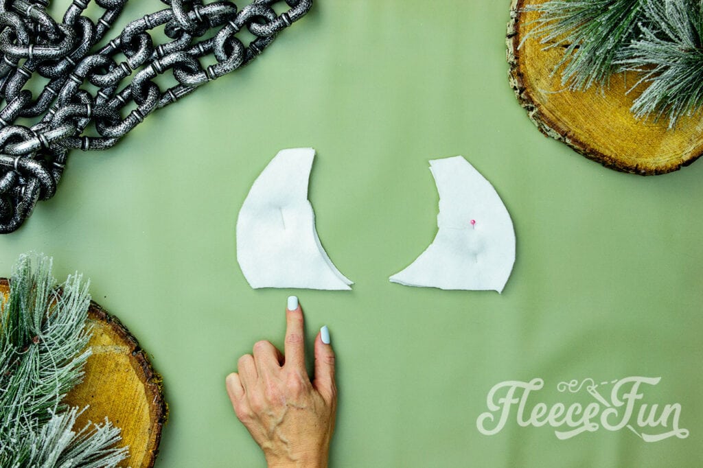Step 2 - Sew the horns for the Viking hat