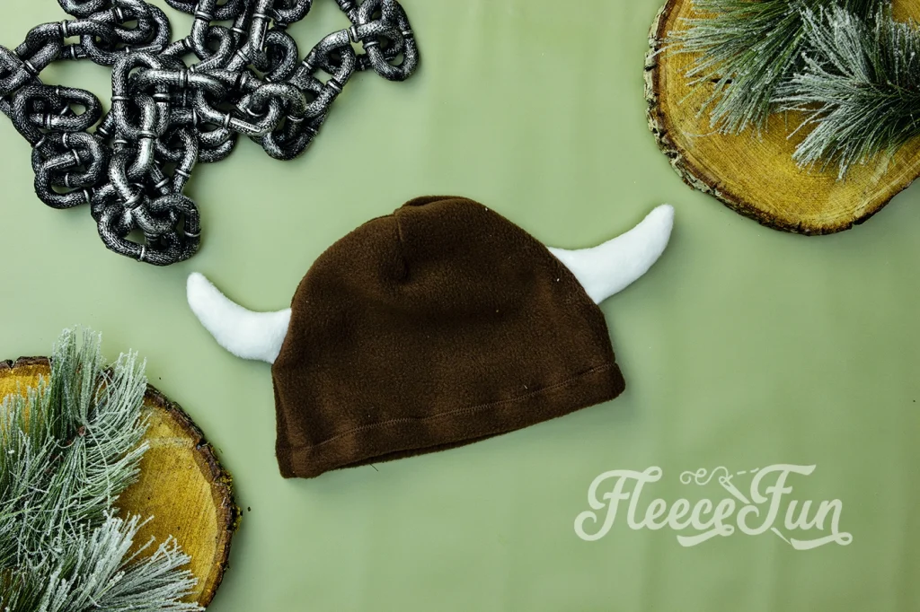 How to make a fleece hat with horns.  Free sewing pattern and tutorial  Easy to follow instructions