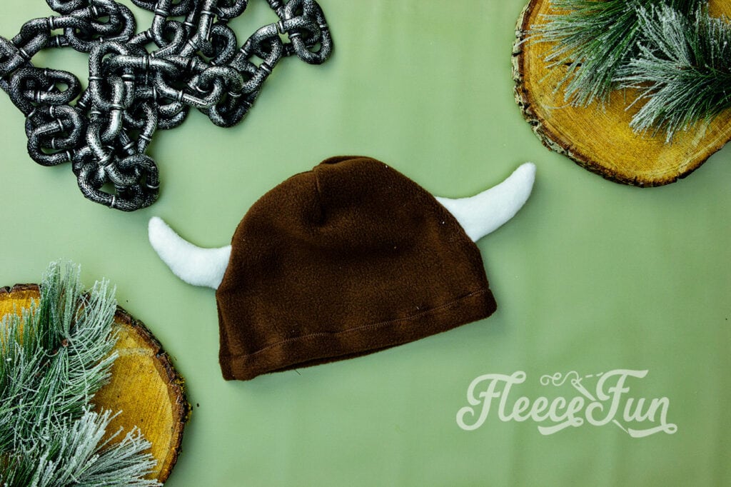 How to make a fleece hat with horns.  Free sewing pattern and tutorial  Easy to follow instructions