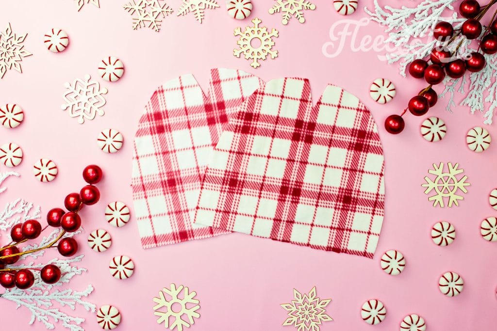 cut two of the free fleece hat pattern.