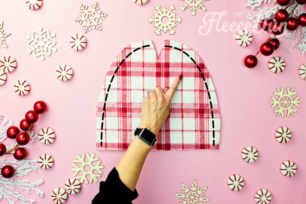 sew the sides to the fleece hat.