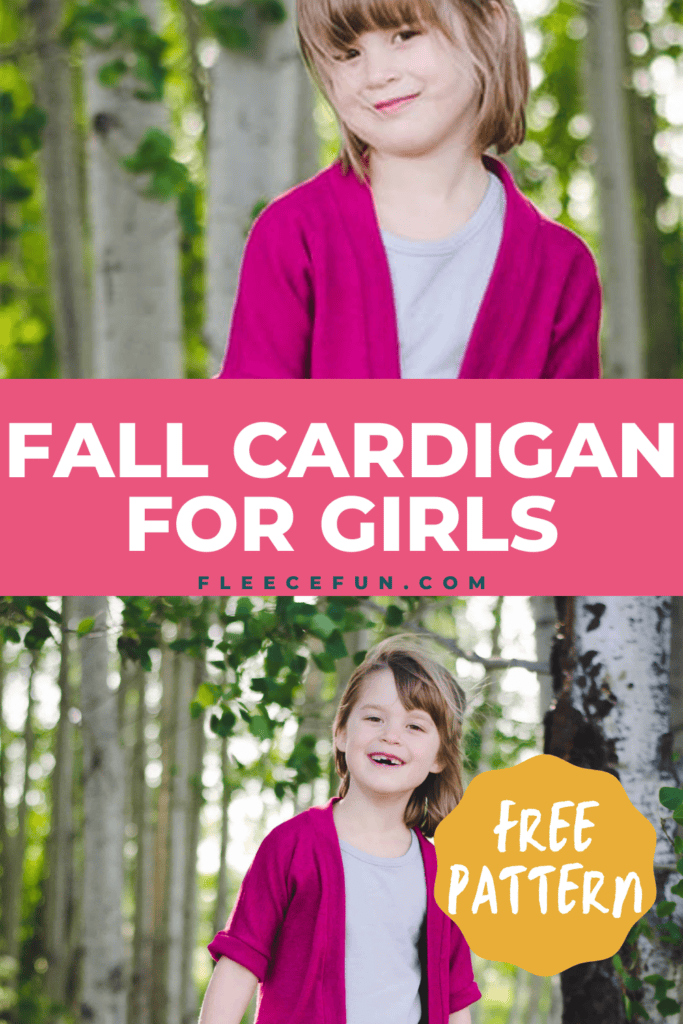 Create a Fall Cardigan for Girls with a free pattern and tutorial from FleeceFun.
