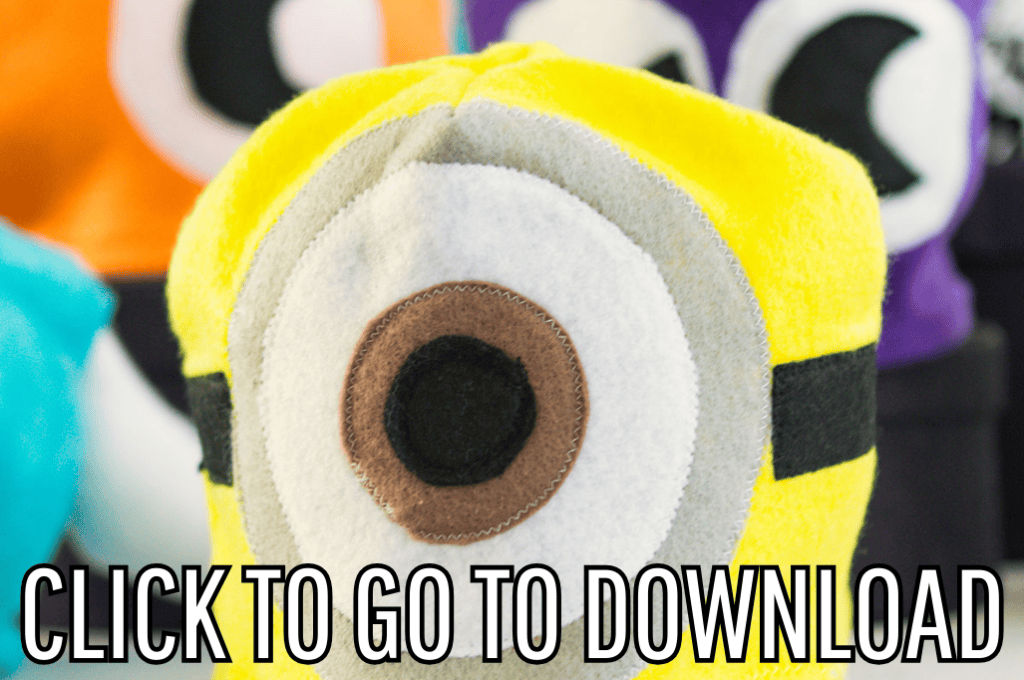 a customizable fleece monster hats with horns, perfect for halloween and winter, made with free pattern and step by step tutorial from fleece fun, with the text "CLICK TO GO TO DOWNLOAD" displayed at the bottom.