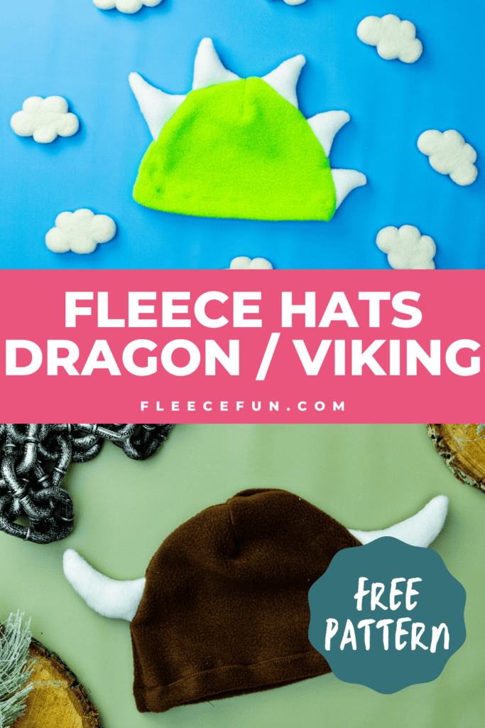Dragon/Dinosaur Fleece Hat and Viking Fleece Hat Tutorial