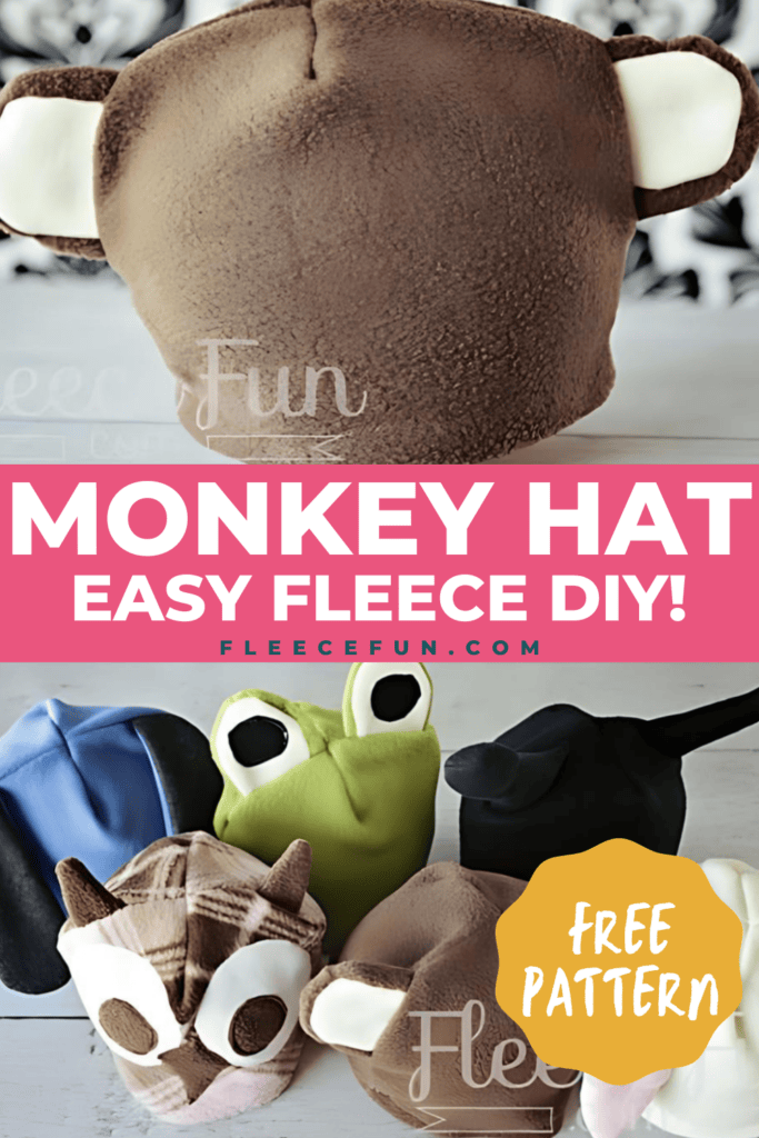FleeceFun free monkey hat pattern and tutorial
