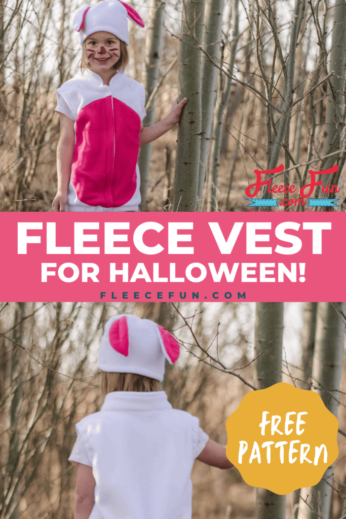 FleeceFun free fleece vest pattern for Halloween kids' costume tutorial