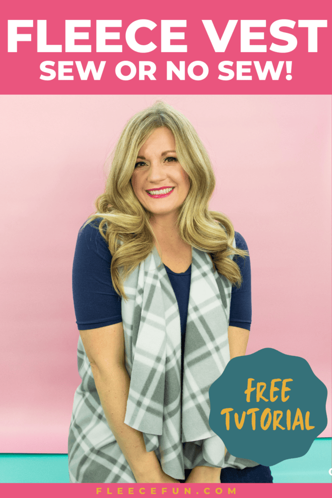 Women's fleece vest pattern available on fleecefun with free template and tutorial.