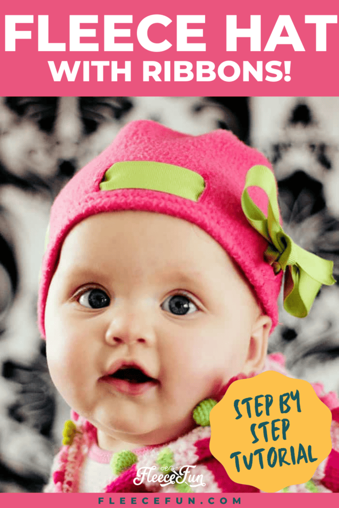 FleeceFun free fleece hat with ribbon tutorial template