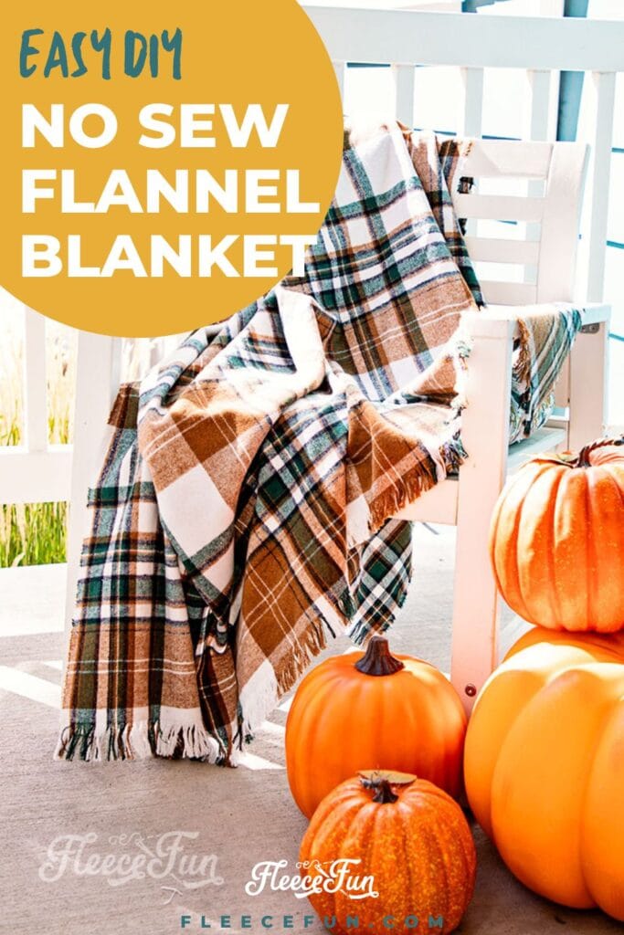 Beginner-friendly no sew blanket project using soft flannel fabric. Fleecefun free template and tutorial.