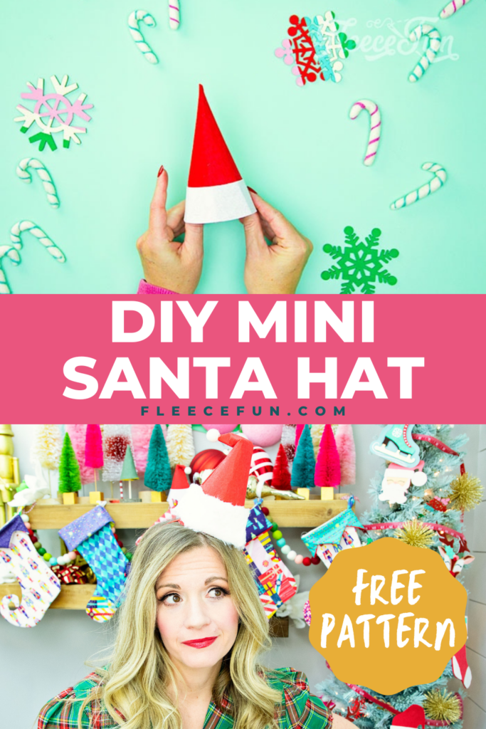 DIY Santa Hat Headband made with fleecefun's free template and tutorial