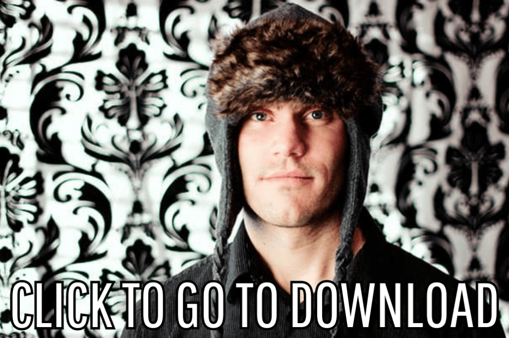 a trapper hat made from fleece, made with free pattern and step by step tutorial from fleece fun, with the text "CLICK TO GO TO DOWNLOAD" displayed at the bottom.