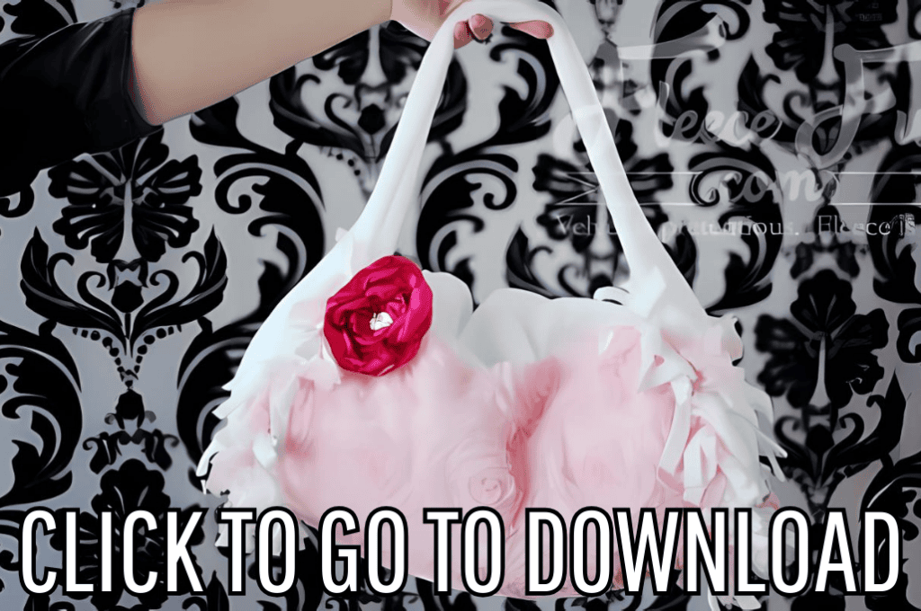 a no sew hobo purse made with free pattern and step by step tutorial from fleece fun, with the text "CLICK TO GO TO DOWNLOAD" displayed at the bottom.