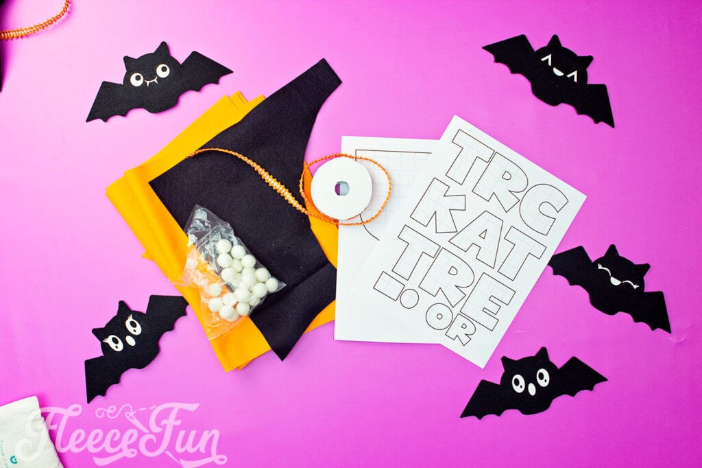 Create your own Halloween banner with fleecefun’s free Trick or Treat pattern.