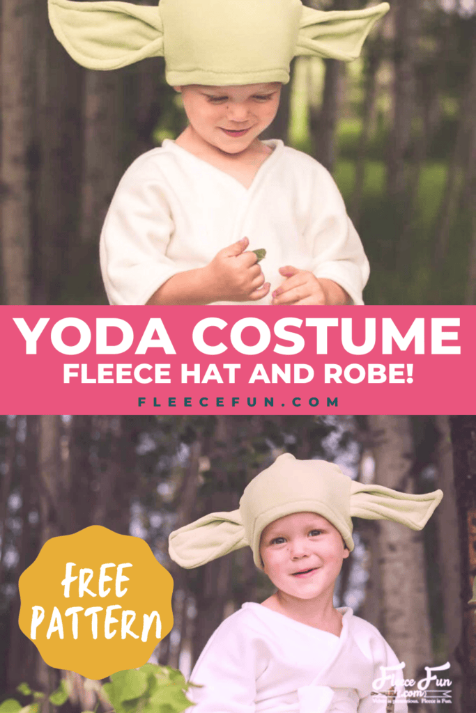 Yoda costume DIY using fleecefun free template and tutorial