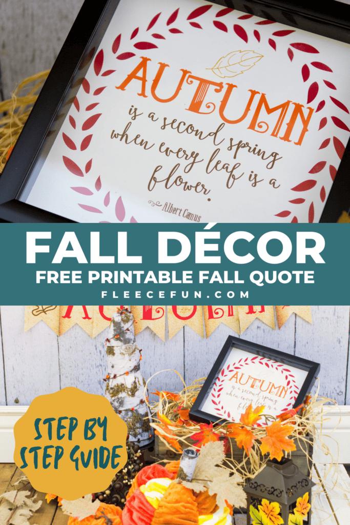 Fall quote printable with vibrant autumn colors from fleecefun free template and tutorial