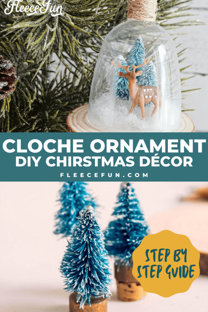 Making a festive DIY cloche ornament with fleecefun's free template and tutorial