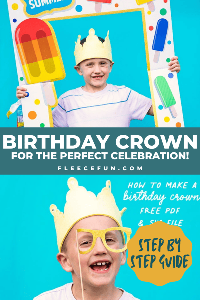 DIY birthday crown made from felt, using fleecefun's free template and tutorial.