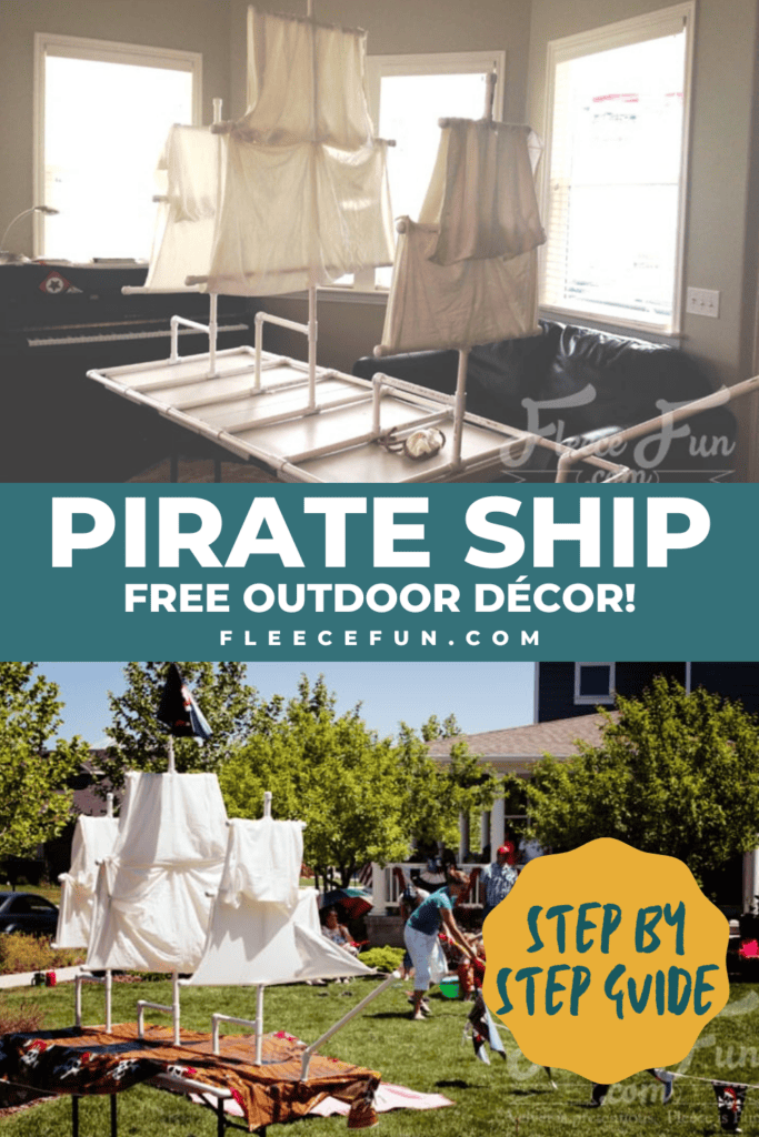 DIY PVC pipe pirate ship frame assembly with fleecefun free template and tutorial