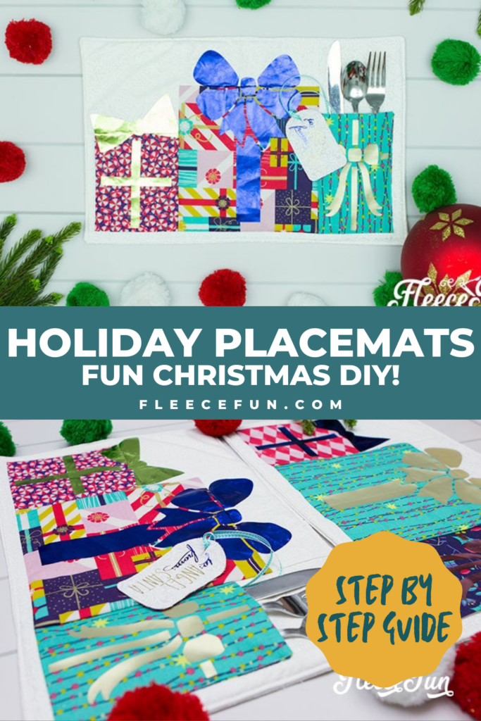 Festive DIY holiday placemat tutorial with fleecefun and free template
