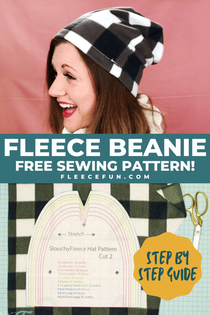 Learn how to sew a fleece slouchy beanie with fleecefun using the free template and tutorial.