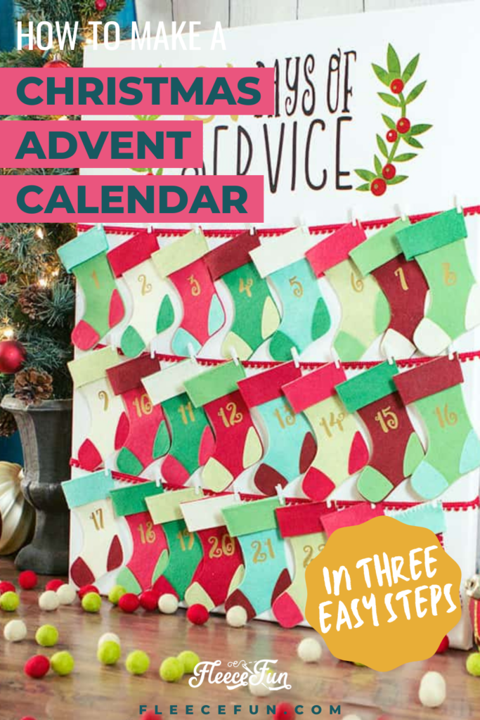 fleecefun Christmas Advent Calendar DIY with free template and tutorial